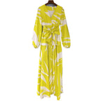 Women's printed lantern sleeve maxi skirt-HighTouch