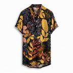 Slim shirt men contrast color printing shirt men-HighTouch