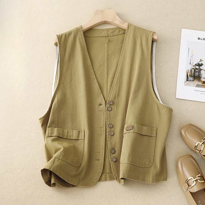 Margo| Relaxed Button Vest