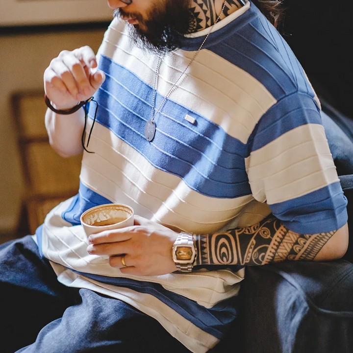 Men's Retro Striped T-Shirt – Soft Breathable