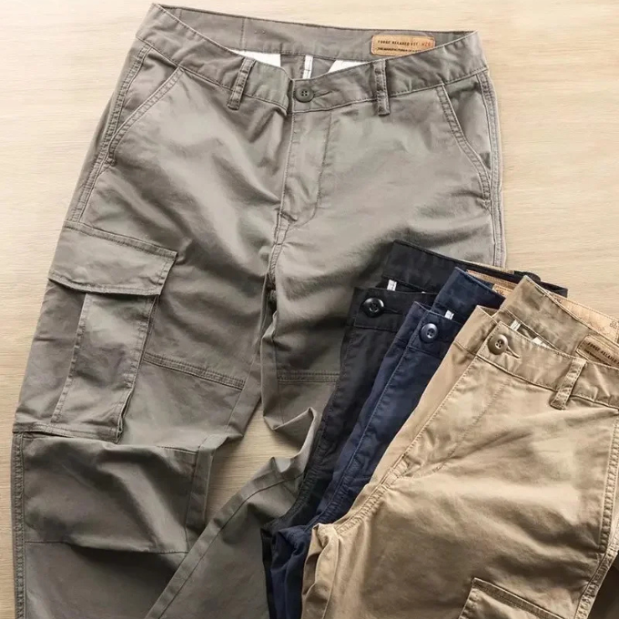 Men's Cargo Pants – Cotton Twill Tapered Fit