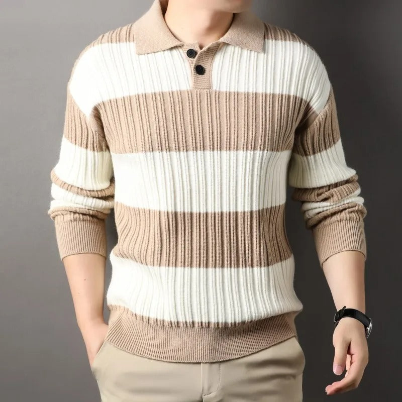 Men's Wool Sweater – Soft Warm Ribbed Knit