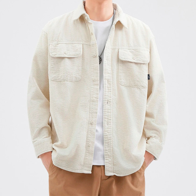 Men's Corduroy Button-Up Shirt – Relaxed Fit