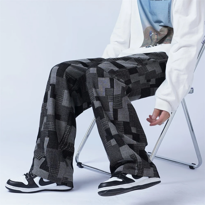 Men's Patchwork Pants for Urban Streetwear Style