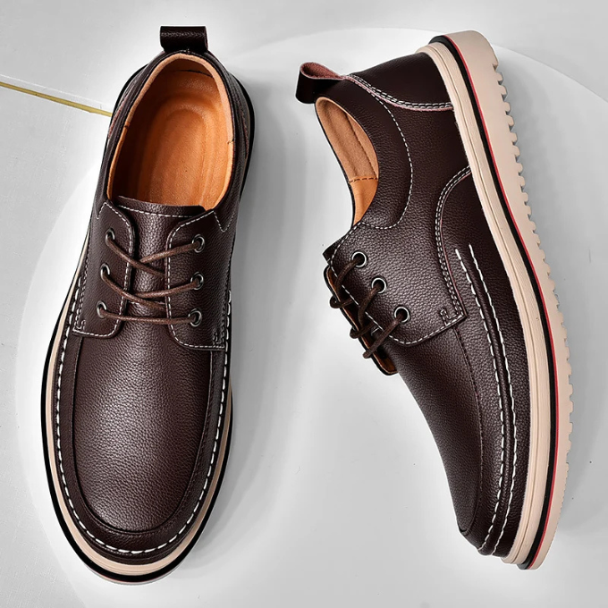 Men’s Leather Derby Shoes – Lightweight Comfort