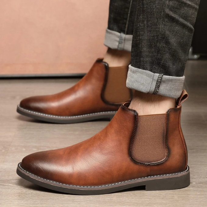 Men's Leather Chelsea Boots Ankle Dress Boots