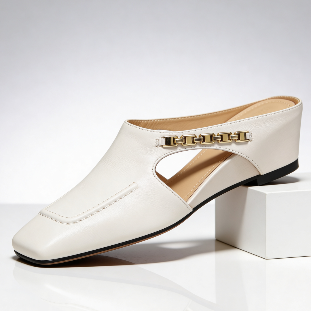 Women's Square Toe Mule Shoes Slip-On Dressy Sandals