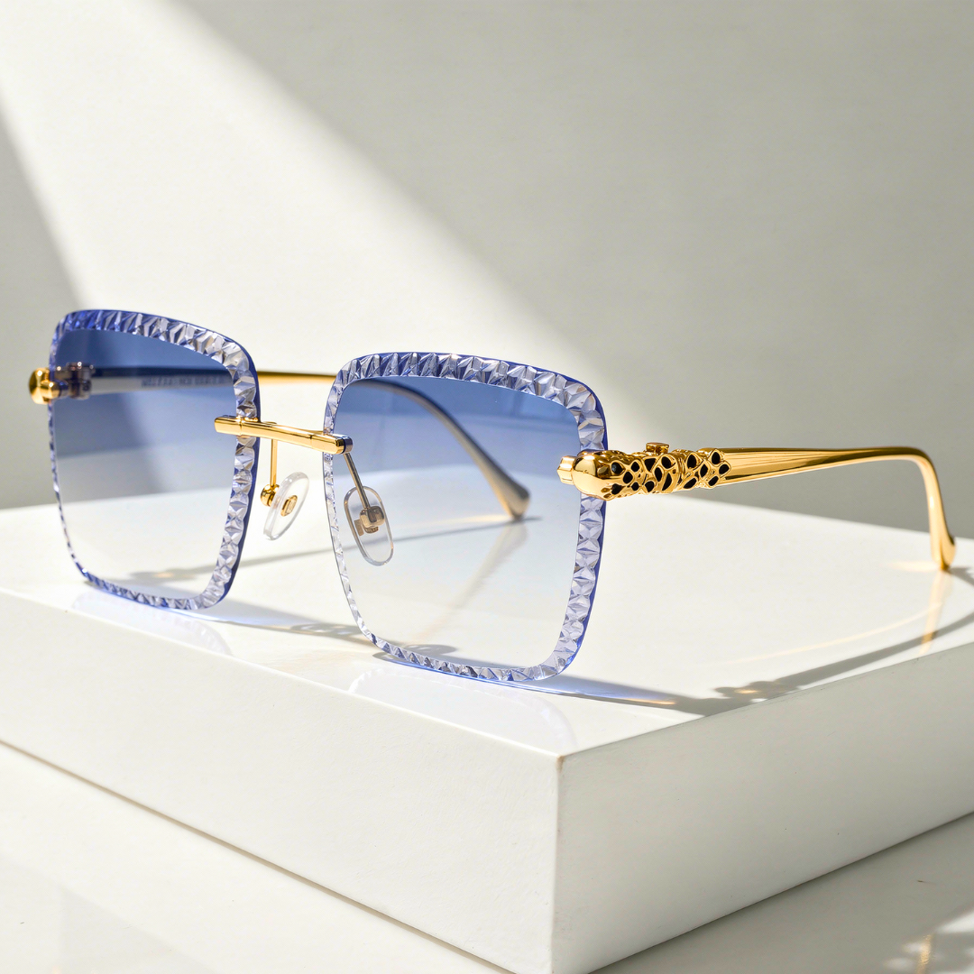 Women's Rimless Sunglasses with UV400 Protection