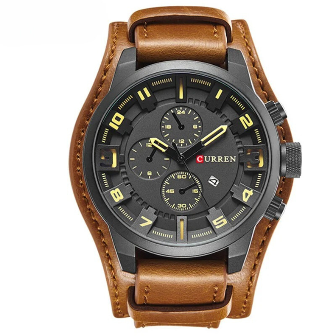 Men's Leather Chronograph Watch | Cowhide Strap