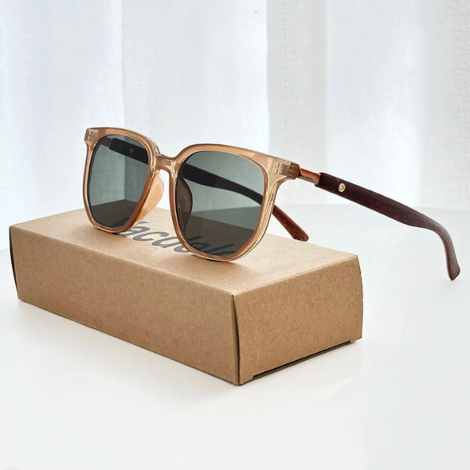 Men's Square Sunglasses – Crownwood Wood Accent
