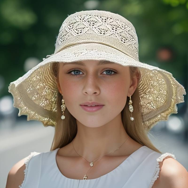 Brianna | Elegant wide-brimmed folding sun hat-HighTouch