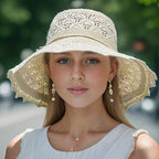 Brianna | Elegant wide-brimmed folding sun hat-HighTouch