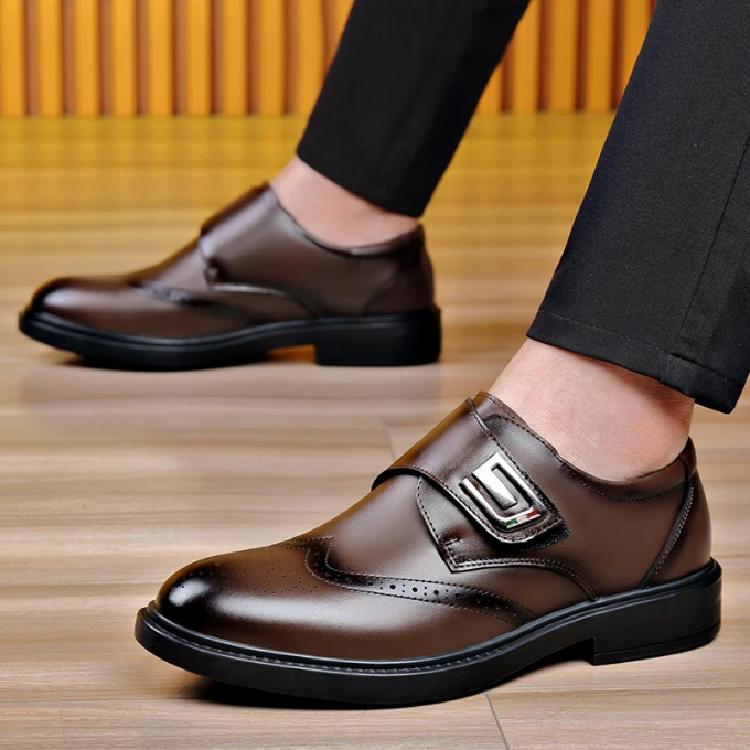 Men's Full-Grain Leather Slip-On Dress Shoes