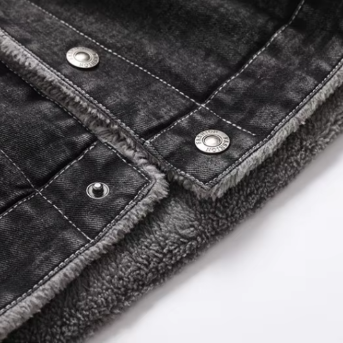 Men's Fleece Lined Denim Trucker Jacket