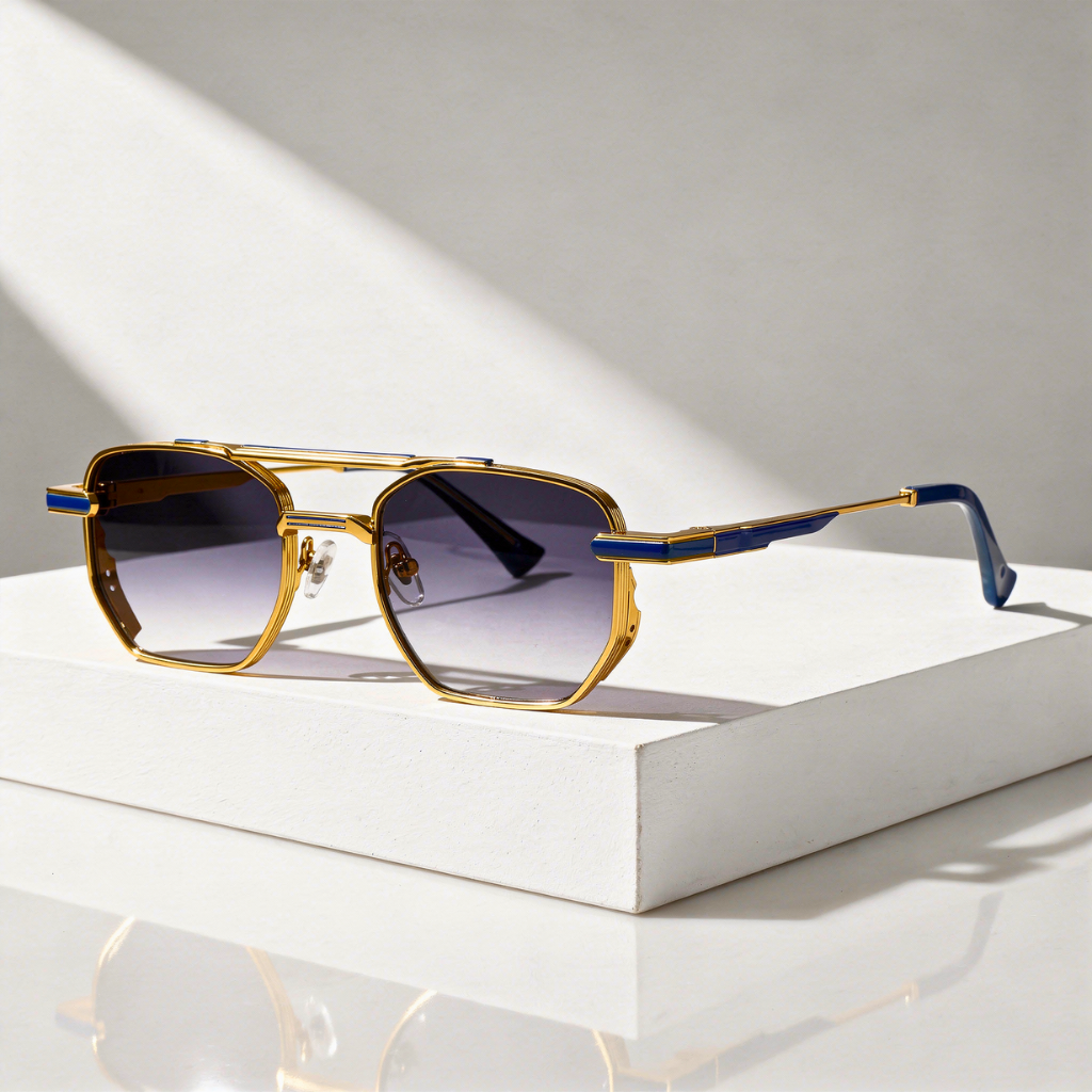 Men's Hexagonal Sunglasses with UV400 Protection