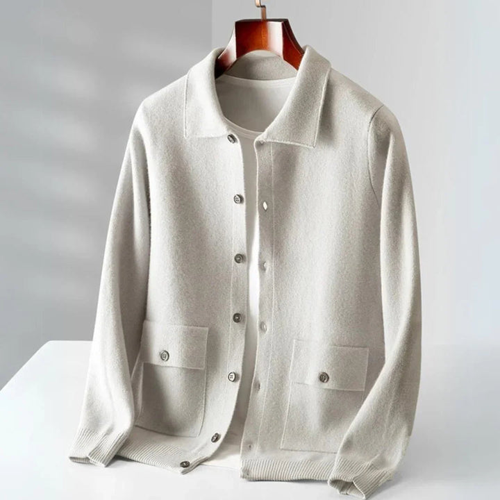 Men's Merino Wool Polo Sweater – Relaxed Fit