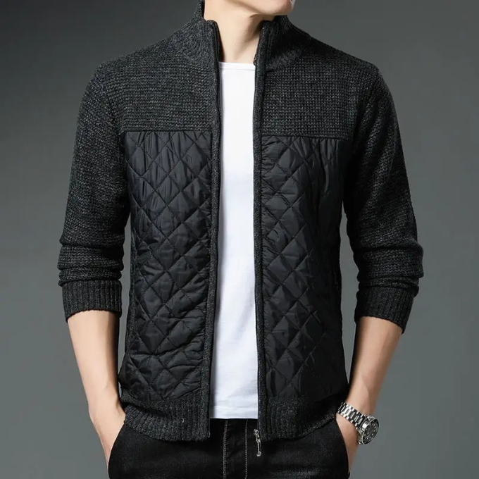 Men's MetroLayer Zip Jacket – Warm Quilted Outerwear