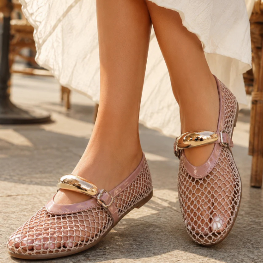 Women's Coralie Mesh Flats – Cushioned Mary Jane Shoes