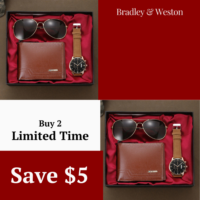 3-in-1 Men's Gift Set | Watch, Wallet & Sunglasses