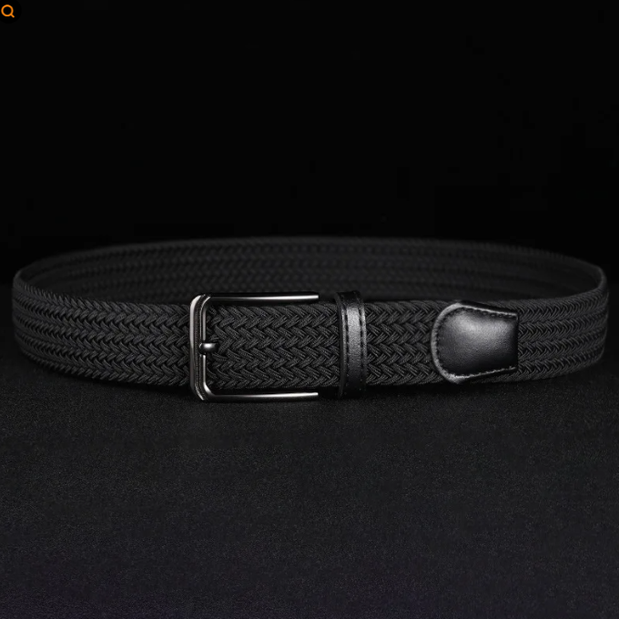 Men's Braided Leather Belt with Cowhide