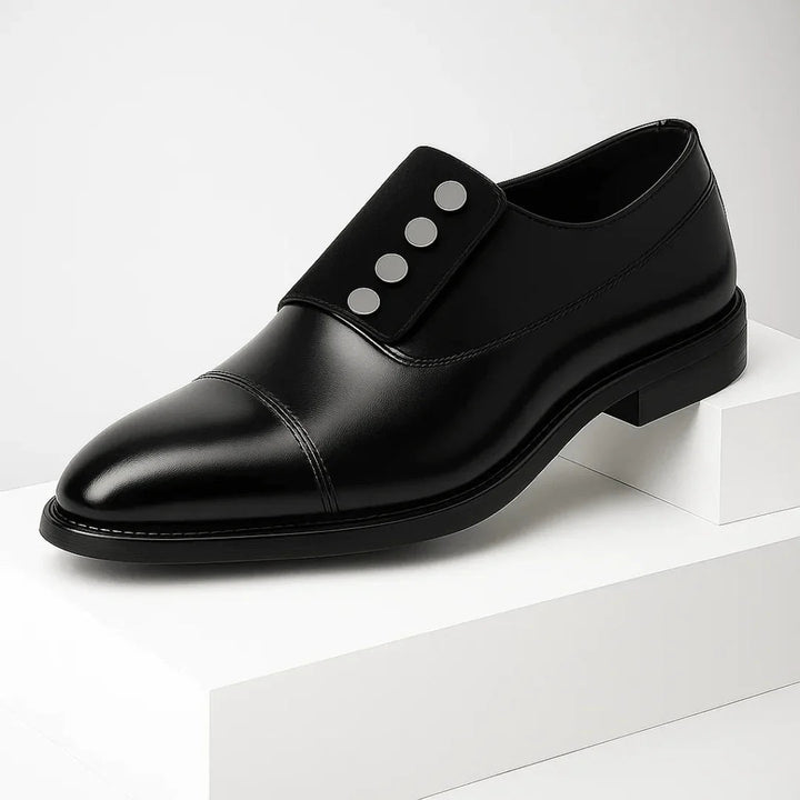 Men’s Full-Grain Leather Cap-Toe Strap Loafers