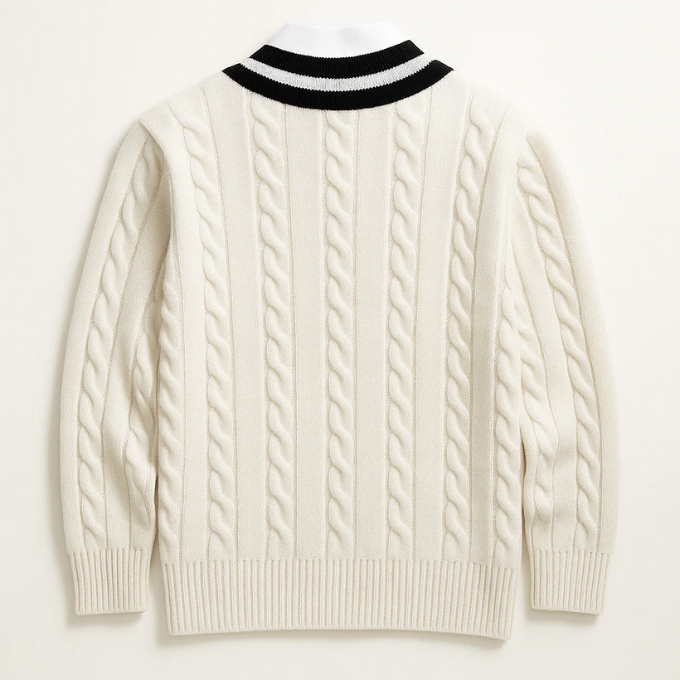Men's Hampton V-Neck Sweater – Cable Knit Style