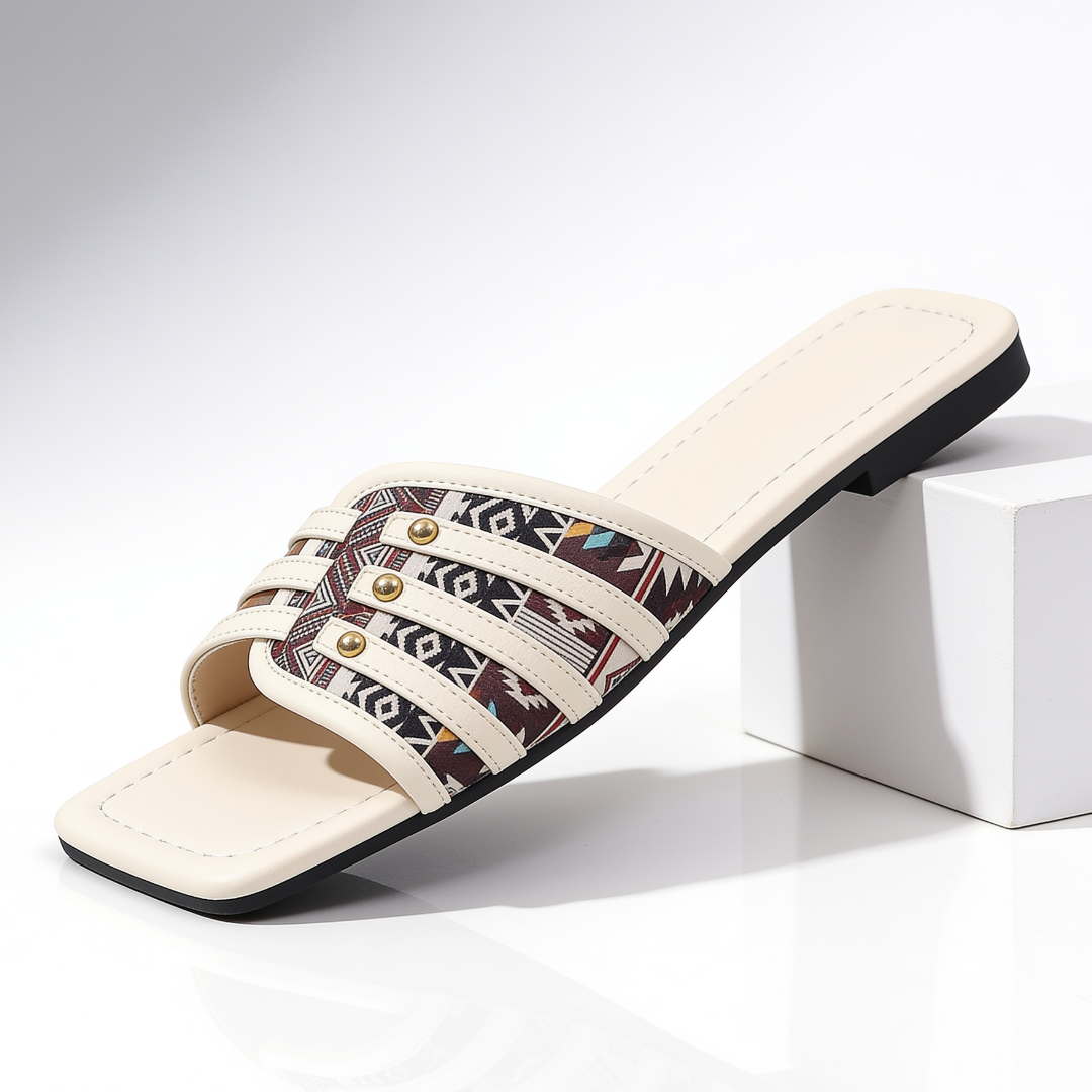 Women's Aztec Pattern Platform Slide Sandals
