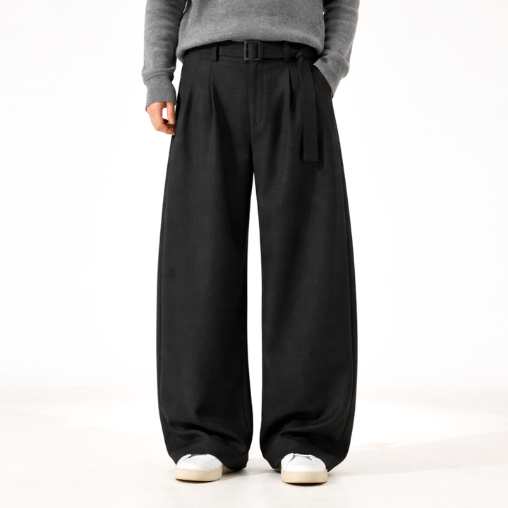 Men's Wide-Leg Wool Trousers – Tailored Comfort