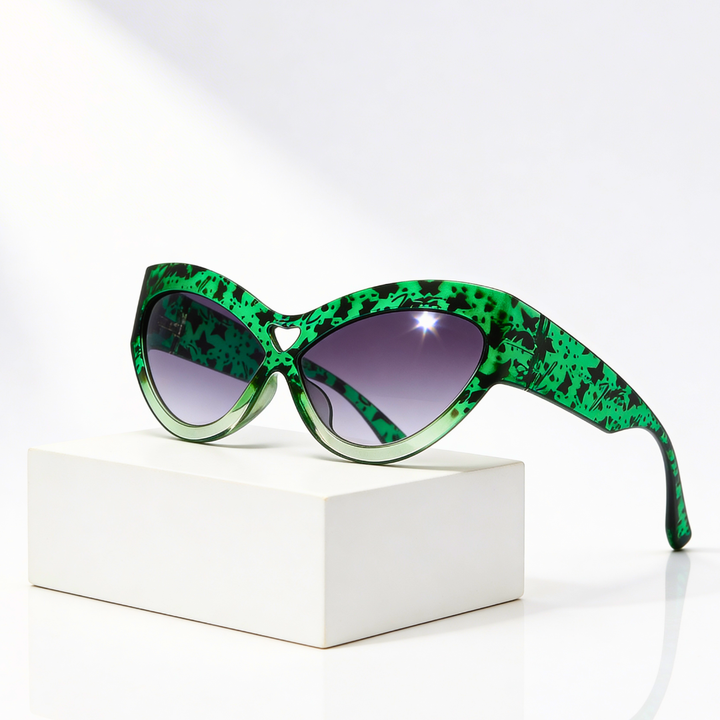 Women's UV400 Cat-Eye Sunglasses – Heart Detail