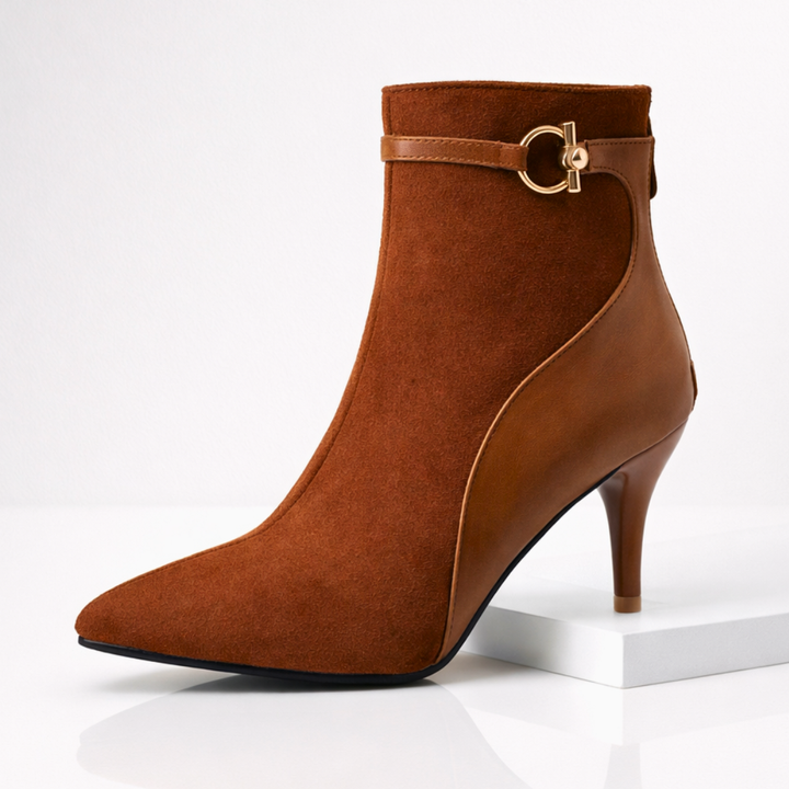 Women's Two-Tone Vintage Ankle Boots – 8.5cm Heel