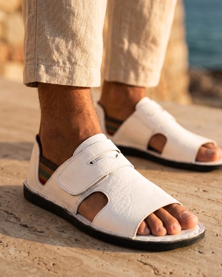 Men's Orthopedic Leather Sandals | Arch Support Walking Slides