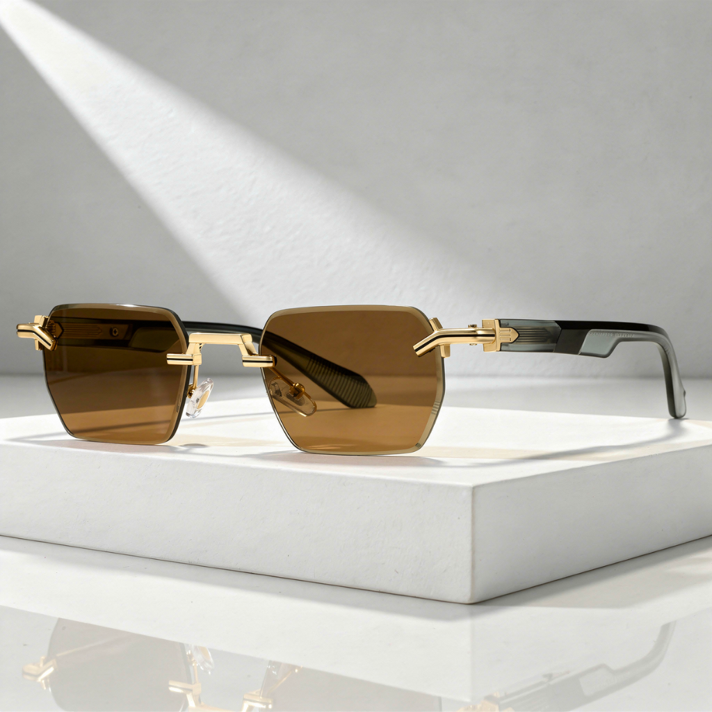 Men`s Frameless Sunglasses with UV400 Protection