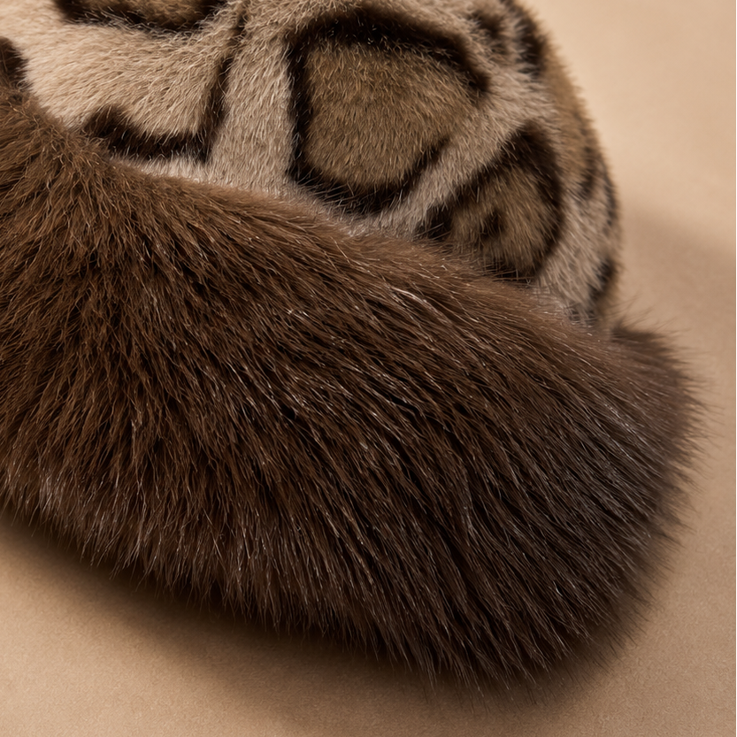 Women's Leopard Faux Fur Bucket Hat Winter Warm Cap