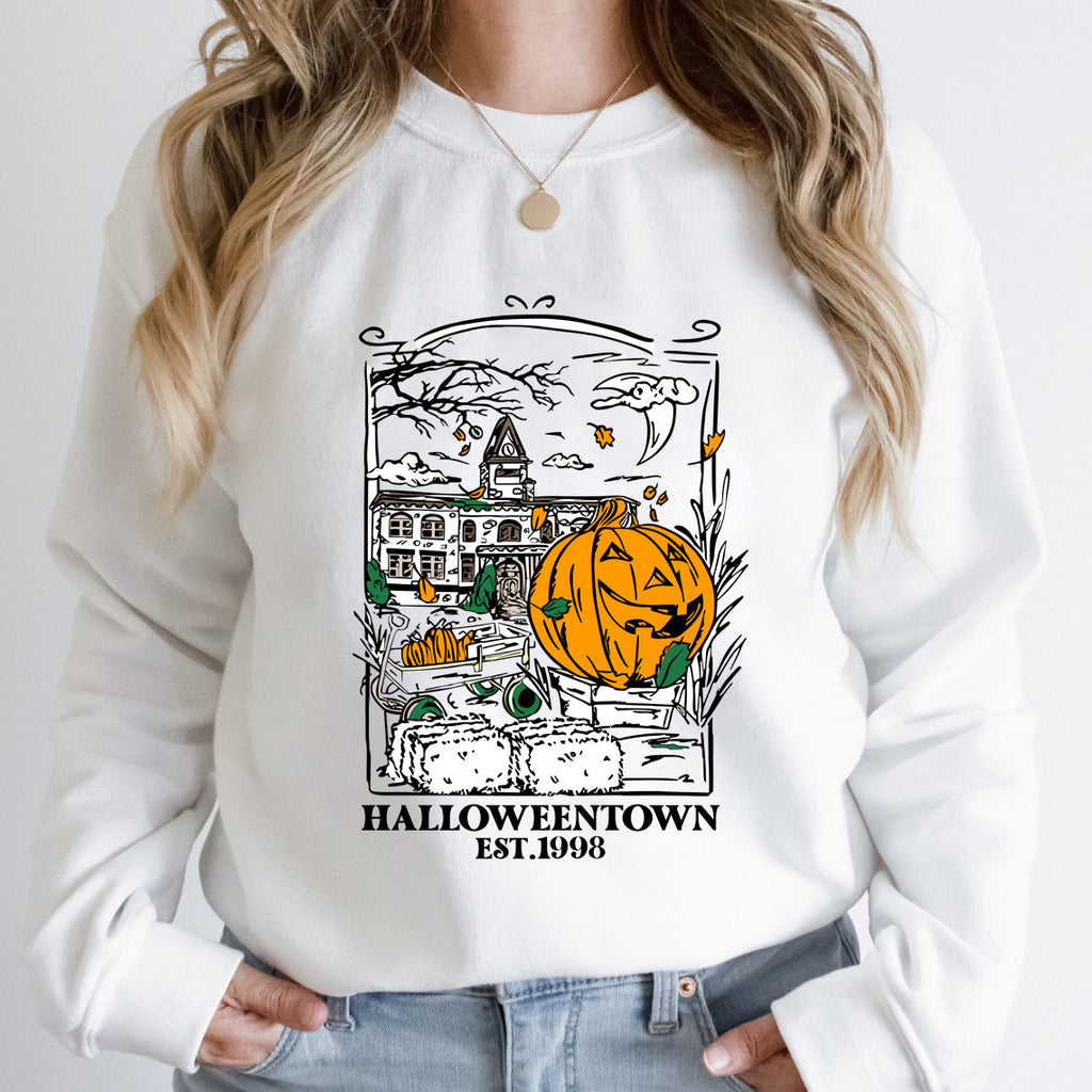 Women’s Halloween Graphic Crew Neck Sweatshirt-HighTouch