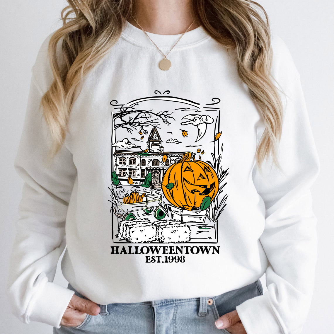 Women’s Halloween Graphic Crew Neck Sweatshirt