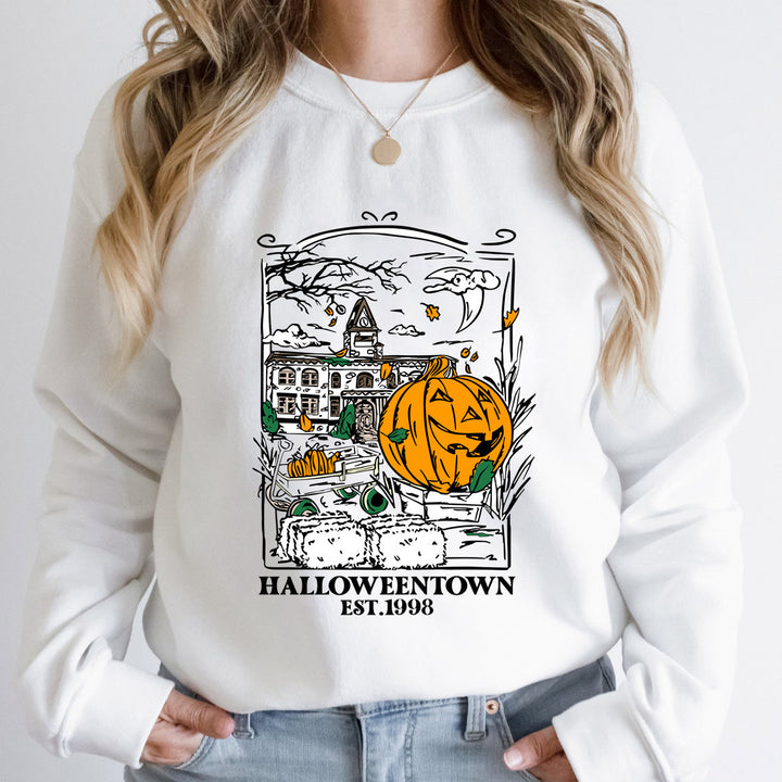 Women’s Halloween Graphic Crew Neck Sweatshirt-HighTouch