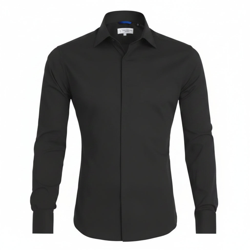 Men’s Slim Fit Long Sleeve Shirt – Comfortable Stretch Cotton-HighTouch