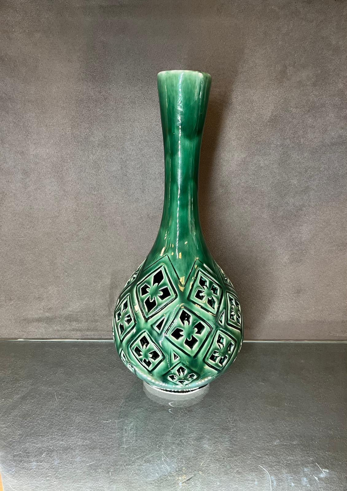 Glazed Green Gourd Vase - HighTouch 