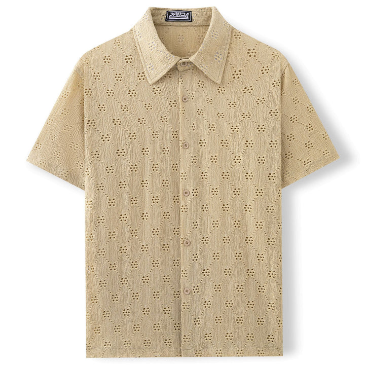 Hollow Jacquard Summer Casual Short Sleeve-HighTouch