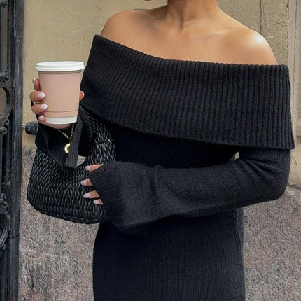 Off-Shoulder Knitted Skirt UK