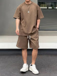 Summer Short Sleeve Cotton Casual Wear T-Shirt & Shorts Set-HighTouch