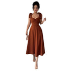 Women's Sleeveless Maxi Dress – Mid-Rise Solid Color Collection-HighTouch