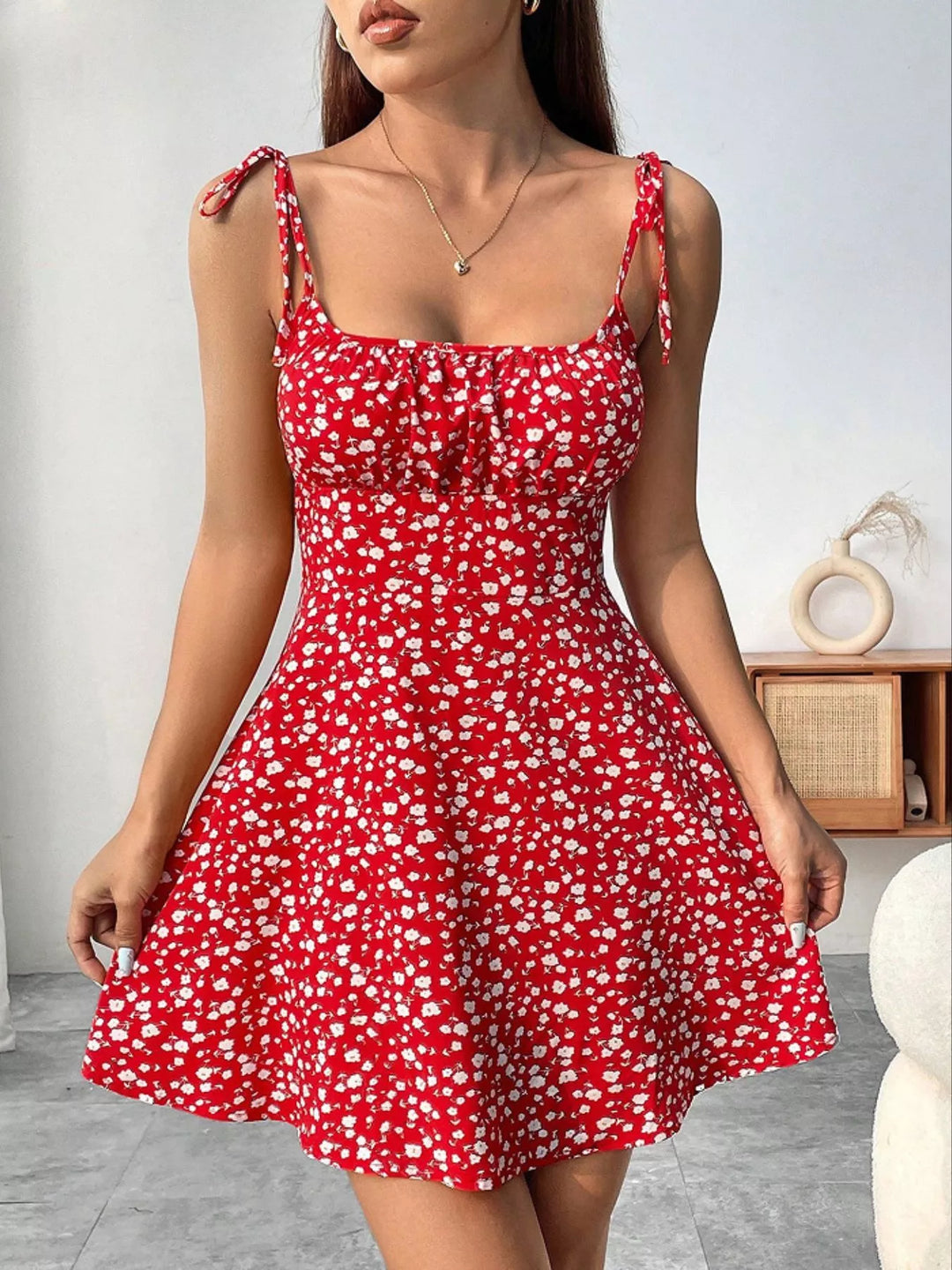 Wildflower Tie-Strap Mini Dress