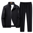 Men’s Casual Sports Tracksuit Set – Long Sleeve Coat & Trousers-HighTouch