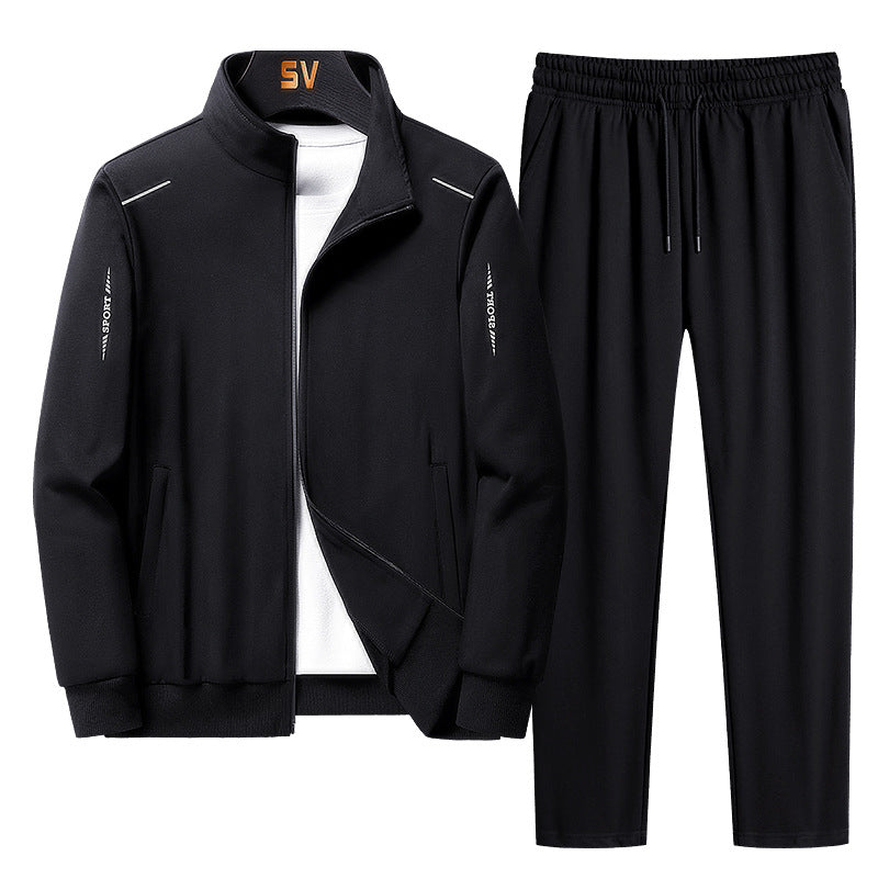 Men’s Casual Sports Tracksuit Set – Long Sleeve Coat & Trousers-HighTouch