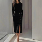 Women’s Dress | Sleeveless Side Button Midi-HighTouch