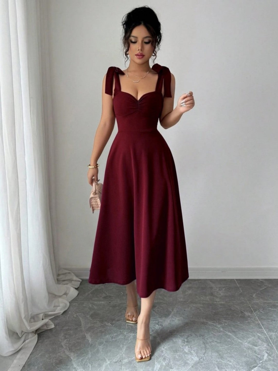 Women's Sleeveless Maxi Dress – Mid-Rise Solid Color Collection-HighTouch