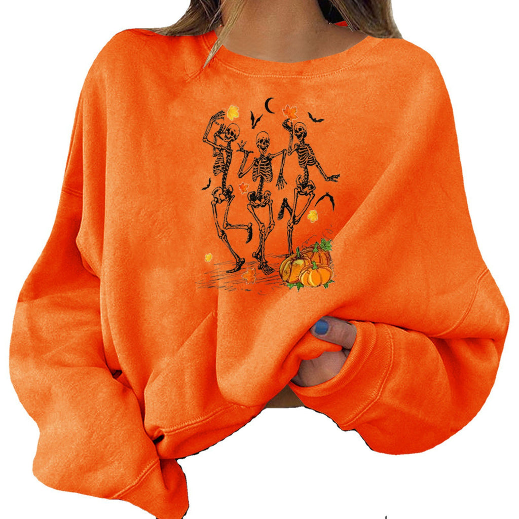 Women’s Halloween Graphic Crew Neck Sweatshirt-HighTouch