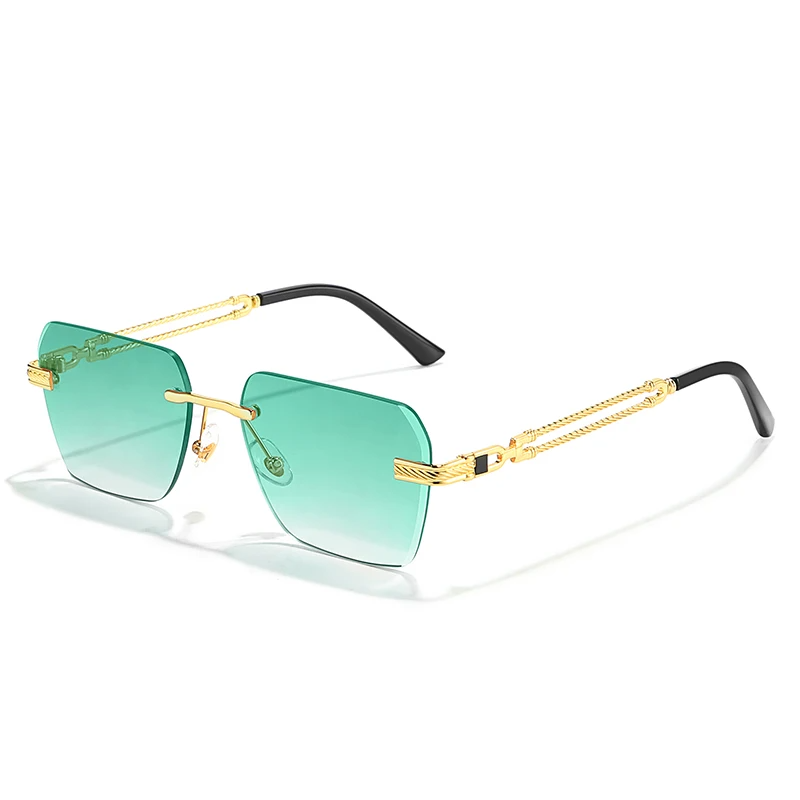 Chainlink Rimless Sunglasses Lightweight UV Style