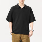 Fashion Simple Polo Shirt Loose Comfortable Men's T-shirt-HighTouch